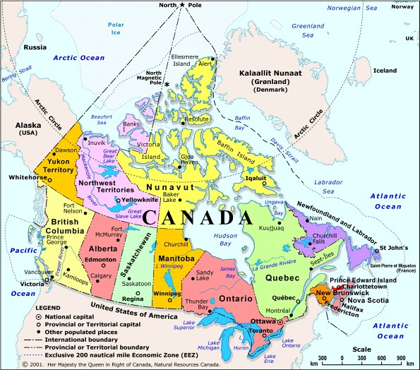Map Of Canada And Us. Us map quiz